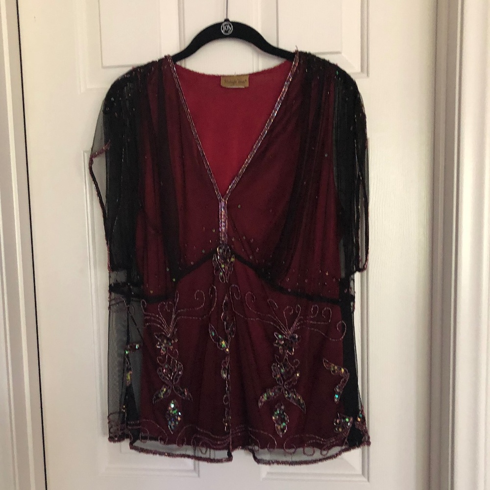 Roaring 20's Beaded & Tulle Top